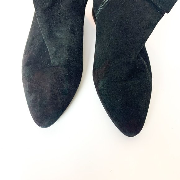 Aquatalia Phiona black suede buckle pointy boot 7.5 - Picture 3 of 10